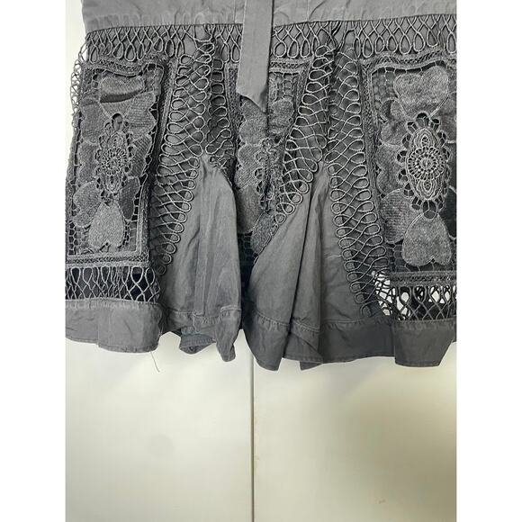 Gracia Top Lace Peplum Embroidered Blouse Womens Medium Romantic Floral Crochet - Picture 8 of 14